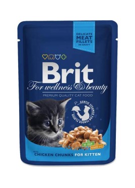 Brit Premium Cat Wet Food Chicken Chunks for Kitten 80gm